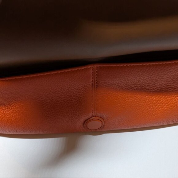 DKNY Soft Leather Bag Orange Chain Strap Crossbody/Shoulder Purse - Picture 6 of 15